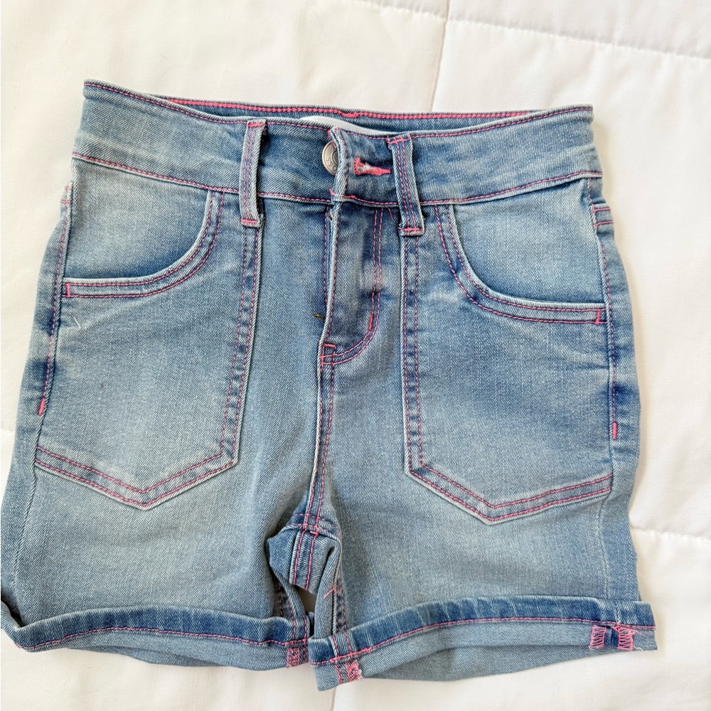 Vigoss Light Blue Women's Shorts with Pink Stitching